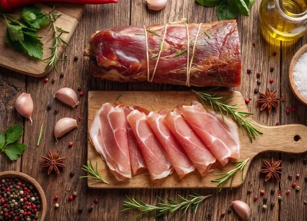 Assortiment de viande de boeuf avec du roti et des saucisses