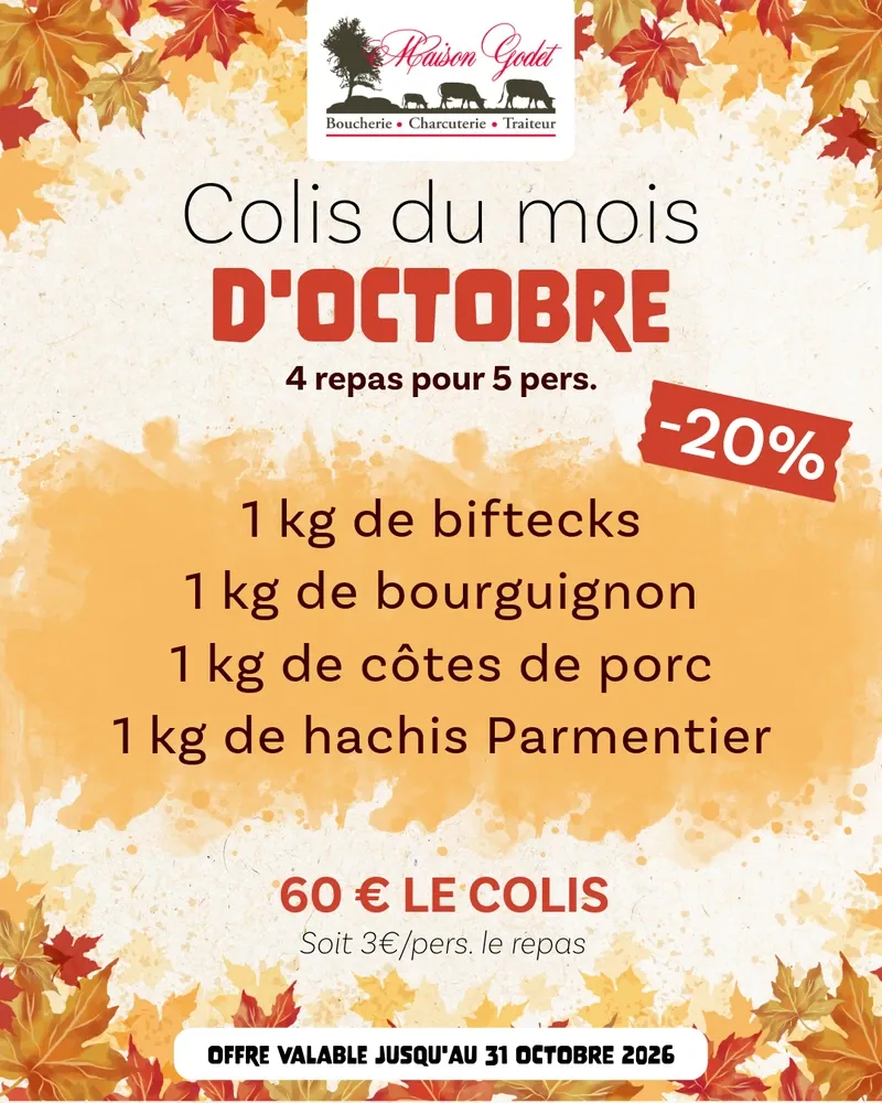 Affiche montrant les colis du mois d'Octobre